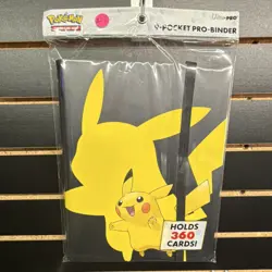 Ultra PRO Pokemon Pikachu 9-Pocket Pro-Binder Black Yellow Holds 360 Cards - Image 1