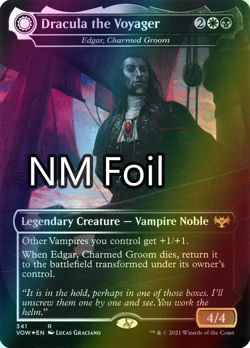 Dracula the Voyager Borderless FOIL NM Crimson Vow Magic the Gathering MTG - Image 1
