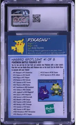 1999 Pokemon Battle Figures Spotlight Hasbro Gold Foil Pikachu #1 CGC 7 NM - Image 2