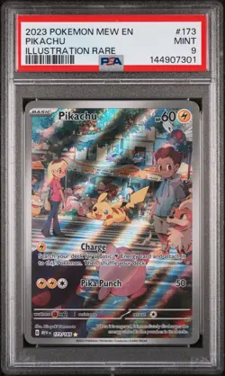 2023 POKEMON MEW EN-151 ILLUSTRATION RARE #173 PIKACHU PSA 9 - Image 1