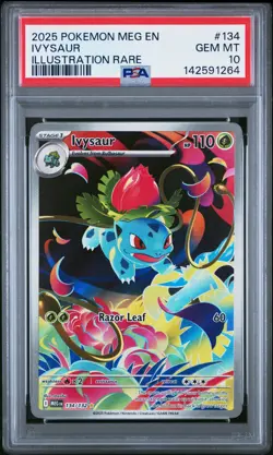 2025 POKEMON MEG EN-MEGA EVOLUTION ILLUSTRATION RARE #134 IVYSAUR PSA 10 - Image 1