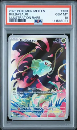 2025 POKEMON MEG EN-MEGA EVOLUTION ILLUSTRATION RARE #133 BULBASAUR PSA 10 - Image 1