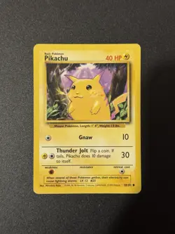 Pokemon TCG Pikachu Base Set 58/102 Regular Unlimited Common HP - Image 1