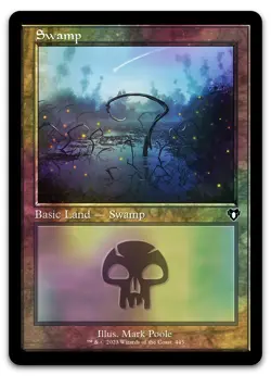 Swamp (445) (Retro Frame) #445 (Foil) (NM) Commander Masters CMM Magic MTG - Image 1