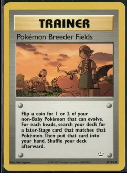 Pokemon Breeder Fields 62/64 Neo Revelation Pokemon English Card (MP) - Image 1