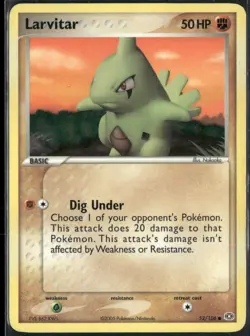 Larvitar 52/106 EX Emerald Pokemon English Card (MP) - Image 1