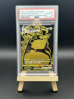 PSA 10 Pokemon Card Gem Mint Pikachu VMAX 279/184 Vmax Climax Gold UR Full Art - Image 1