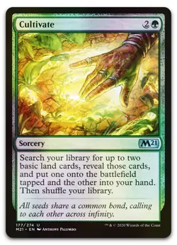 Cultivate #177 (Foil) (NM) Core Set 2021 M21 Magic MTG - Image 1