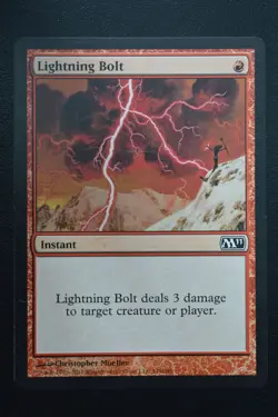 Magic The Gathering MTG LIGHTNING BOLT Magic 2011 LP Lightly Played - Image 1