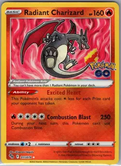 Radiant Charizard 011/078 Pokemon GO - Pokemon Card - NM - Image 1