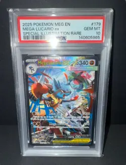 PSA 10 Mega Lucario EX 179/132 Mega Evolution Special Illustration Rare POKEMON - Image 1