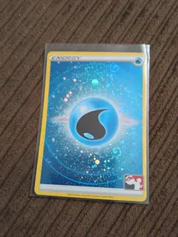 2022 Water Energy with the Play Pokemon League stamp reverse holo double swirls. - Image 1