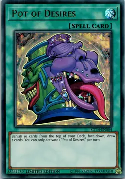 Yugioh Pot of Desires CT14-EN004 Limited Edition Ultra Rare NM - Image 1