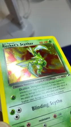 Vintage Rocket's Scyther 13/132 Gym Heroes Holo WOTC Era Pokemon Card LP - Image 3