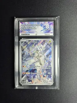 Pokemon Card N's Reshiram 167/159 Journey Together IR Graded Ace 8 - Image 1