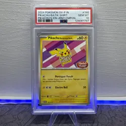 Pokemon Pikachu Berkemeja Batik Promo Indonesia Journey Card 190/SV-P PSA 10 - Image 1