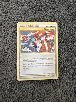 Fisherman 92/123 HeartGold & SoulSilver Trainer Pokemon Card Near Mint - Image 1
