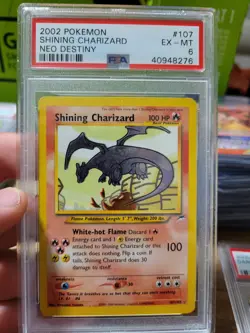 2002 Pokemon Neo Destiny Shining Charizard Holo Card PSA 6 107/105 - Image 1