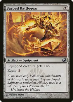 1x Barbed Battlegear - NM English MTG - Scars of Mirrodin - Image 1