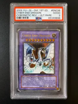 YU-GI-OH CYBER END DRAGON ULTIMATE RARE CRV-EN036 1ST EDITION EURO ENGLISH PSA 2 - Image 1