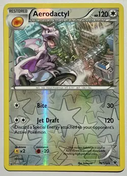 Aerodactyl 76/124 (LP) Reverse Holo XY Series: Fates Collide 2016 Pokemon Card - Image 1