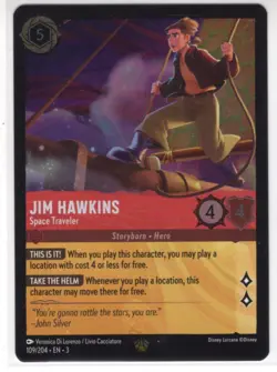 Lorcana Into The Inklands Foil Legendary Card #109 Jim Hawkins - Space Traveler - Image 1