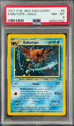 Pokemon Card Kabutops 6/75 Holo Neo Discovery WOTC PSA 8 - Image 1