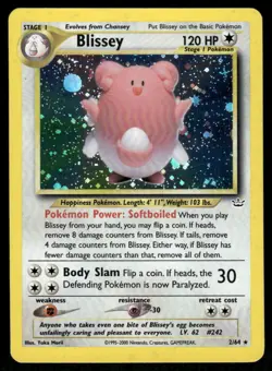 Pokemon Cards Blissey 2/64 Unlimited Holo Neo Revelation WOTC Rare LP - Image 1