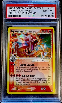 Pokemon Gyarados Gold Star EX Holon Phantoms Ultra Rare Holo #102 PSA 8 - Image 1