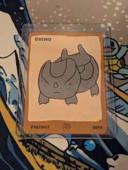 Pokenot 151 Rhyhorn Rhino 00111 Dysfunctional Passholders NM Card Pokemon Parody - Image 1