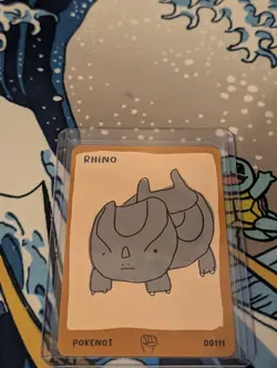 Pokenot 151 Rhyhorn Rhino 00111 Dysfunctional Passholders NM Card Pokemon Parody - Image 2
