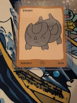 Pokenot 151 Rhyhorn Rhino 00111 Dysfunctional Passholders NM Card Pokemon Parody - Image 3