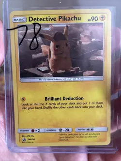 Pokemon TCG Detective Pikachu SM194 Holo Black Star Promo Card NM/Mint Condition - Image 1