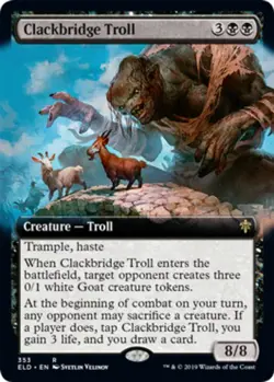 Mint/Near-Mint, English - 1 x MTG Clackbridge Troll - Foil - Extended Art Throne - Image 1