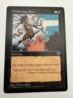 Withering Boon NM MTG Mirage Magic Never Played - Image 1