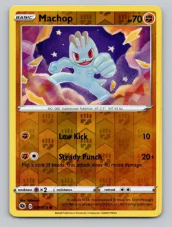 Reverse Holo Machop 024/073 Common Champion's Path Pokemon - Image 1