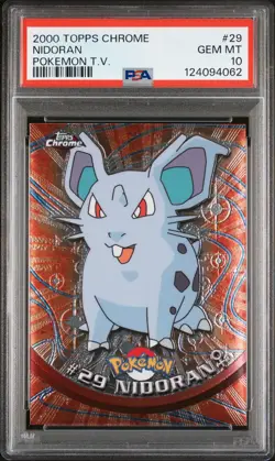 2000 TOPPS CHROME POKEMON T.V. #29 NIDORAN PSA 10 - Image 1