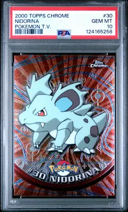 2000 TOPPS CHROME POKEMON T.V. #30 NIDORINA PSA 10 - Image 1