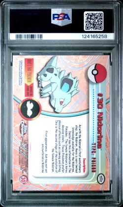2000 TOPPS CHROME POKEMON T.V. #30 NIDORINA PSA 10 - Image 2