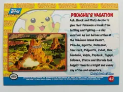 Topps Pokemon the First Movie Rainbow Foil 42 Pikachu's Vacation - Image 2