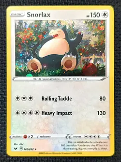Snorlax 2021 Pokemon Sword & Shield 140 /202 Cosmic Holo Promo NM - Image 1