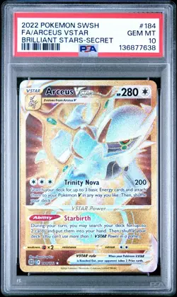 Pokemon TCG Arceus Vstar 184/172 Brilliant Stars Secret Rare PSA 10 - Image 1