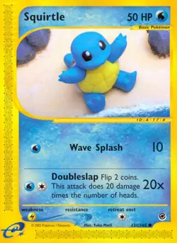 1x Squirtle - 131/165 - Common Moderately Played Pokemon G2 - Expedition - Image 1