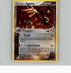 TEAM MAGMA'S AGGRON 7/95 HOLO R TEAM MAGMA VS TEAM AQUA POKEMON HOLO NM - Image 1