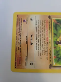 Pokemon TCG Mankey Jungle 55/64 Regular 1st Edition Common Fighting Damaged - Image 2