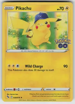 Pikachu (28) Reverse Holo Holo Rare Pokemon GO 028/078 NM - Image 1