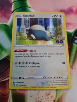 Pokemon TCG Snorlax Holo Pokemon Go 055/078 NM - Image 1