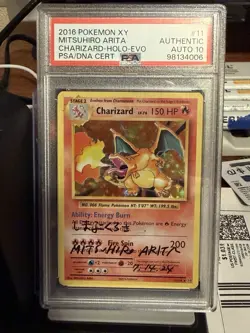 2016 Pokemon XY Charizard Holo Mitsuhiro Arita Autograph PSA/DNA SLAB Auto 10 - Image 1