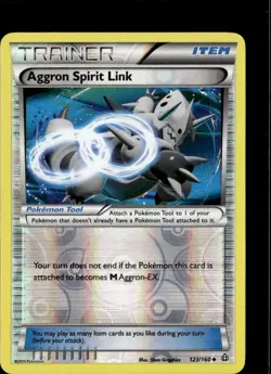 Pokemon Aggron Spirit Link 123/160 Primal Clash Reverse Holo 2 Card Lot - Image 1