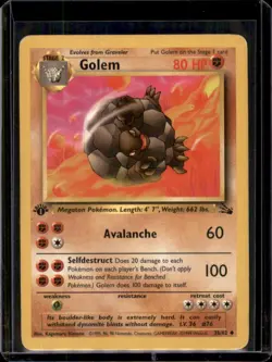 Golem 36/62 1st Edition Fossil Uncommon Pokemon Card - HP - Image 3